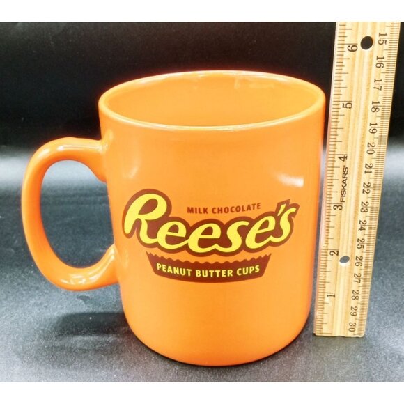 Reese's Milk Chocolate Peanut Butter Cup Orange Ceramic Mug Galerie 5 Inches - Picture 2 of 15